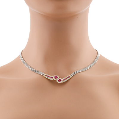 1.59ct Ruby & Diamond Necklace