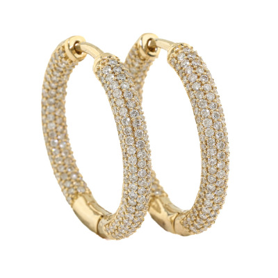 1.91ct Diamond Hoop Earrings
