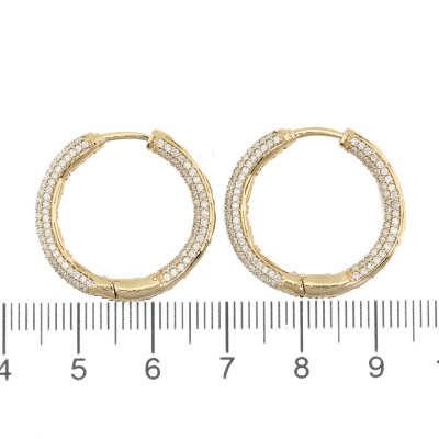 1.91ct Diamond Hoop Earrings - 3