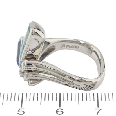 2.91ct Paraiba Tourmaline, Sapphire & Diamond Ring - 3