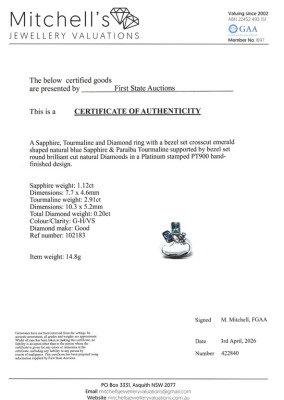 2.91ct Paraiba Tourmaline, Sapphire & Diamond Ring - 4