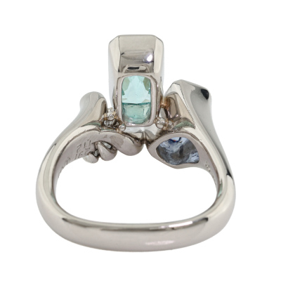 2.91ct Paraiba Tourmaline, Sapphire & Diamond Ring - 5