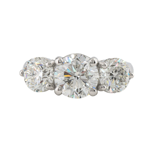 4.02ct Diamond Trilogy Ring GIA H SI2, H VS2