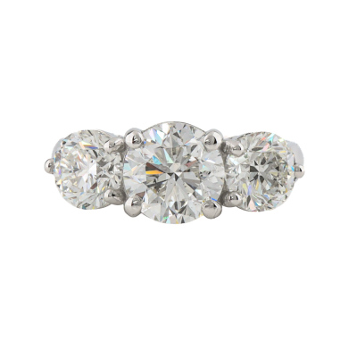 4.02ct Diamond Trilogy Ring GIA H SI2, H VS2