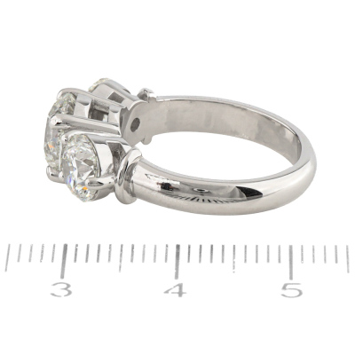4.02ct Diamond Trilogy Ring GIA H SI2, H VS2 - 6