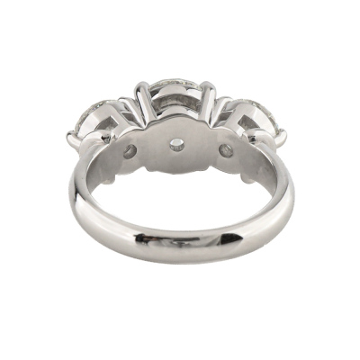 4.02ct Diamond Trilogy Ring GIA H SI2, H VS2 - 7