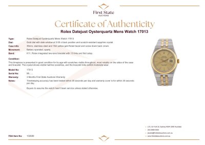 Rolex Datejust Oysterquartz Mens Watch 17013 - 4