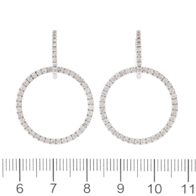 1.13ct Diamond Hoop Earrings - 2