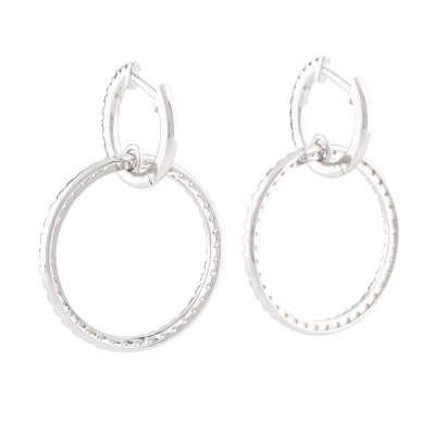 1.13ct Diamond Hoop Earrings - 4