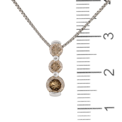 1.11ct Cognac Diamond Pendant - 4