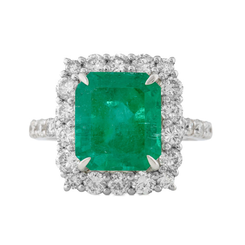 4.49ct Colombian Emerald & Diamond Ring GSL