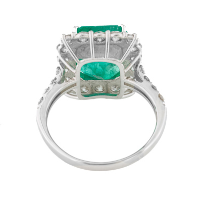 4.49ct Colombian Emerald & Diamond Ring GSL - 2