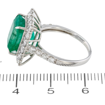 4.49ct Colombian Emerald & Diamond Ring GSL - 7