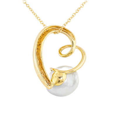 Baroque South Sea Pearl & Diamond Pendant - 5