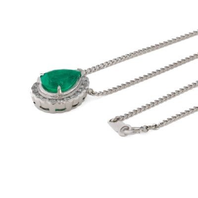3.55ct Colombian Emerald & Diamond Pendant GSL - 3