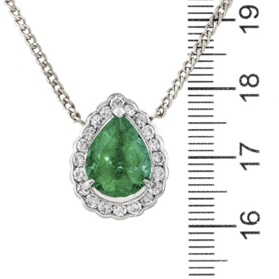 3.55ct Colombian Emerald & Diamond Pendant GSL - 5