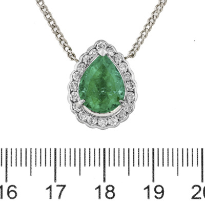 3.55ct Colombian Emerald & Diamond Pendant GSL - 6
