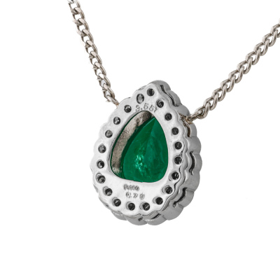 3.55ct Colombian Emerald & Diamond Pendant GSL - 8