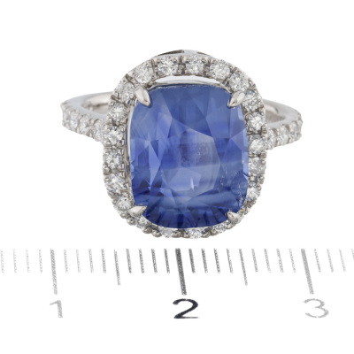 9.08ct Unheated Sapphire & Diamond Ring - 2
