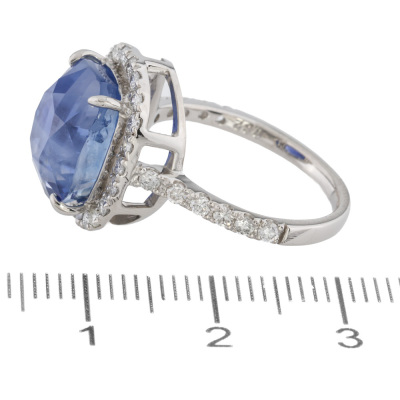 9.08ct Unheated Sapphire & Diamond Ring - 3
