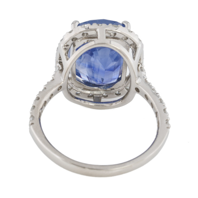 9.08ct Unheated Sapphire & Diamond Ring - 5