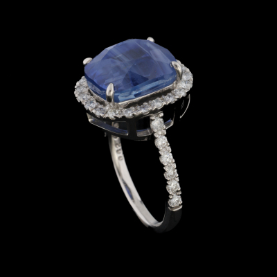 9.08ct Unheated Sapphire & Diamond Ring - 6