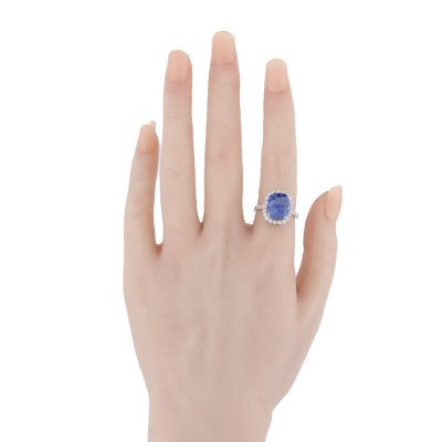 9.08ct Unheated Sapphire & Diamond Ring - 7