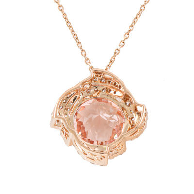 7.01ct Morganite & 0.86ct Diamond Pendant - 4