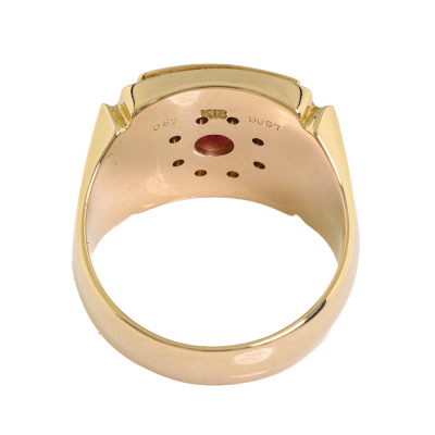 Ruby & Diamond Mens Ring, 18ct 22.6g - 5
