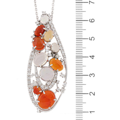 7.65ct Crystal Opal & Diamond Pendant - 2