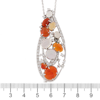7.65ct Crystal Opal & Diamond Pendant - 3