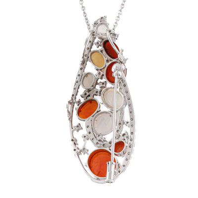 7.65ct Crystal Opal & Diamond Pendant - 5
