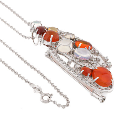 7.65ct Crystal Opal & Diamond Pendant - 6