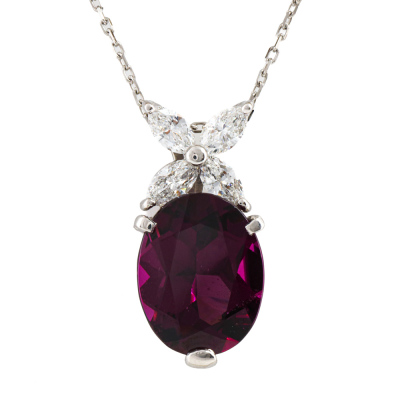 5.86ct Garnet & Diamond Pendant