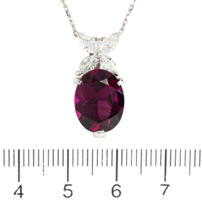 5.86ct Garnet & Diamond Pendant - 2