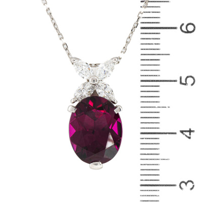 5.86ct Garnet & Diamond Pendant - 3