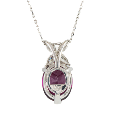 5.86ct Garnet & Diamond Pendant - 4
