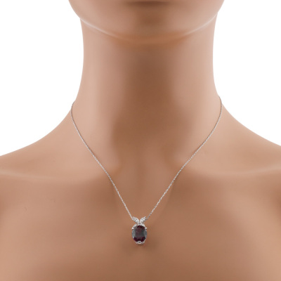 5.86ct Garnet & Diamond Pendant - 6