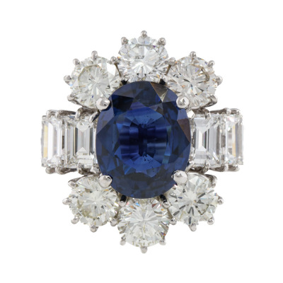 3.19ct Sapphire & Diamond Ring