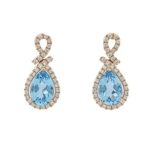 2.92ct Topaz and Diamond Earrings