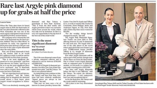 AFR — Final Tender Pink Argyle Diamond